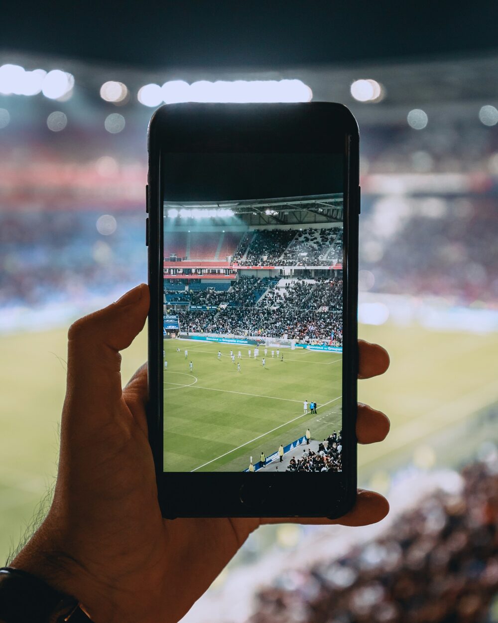 A phone showing a live game in progress